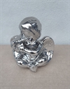 Flot blank Siddende sølv engel. Undskyld foto kunne være bedre.) H ca. 10 cm. B ca. 11 cm.