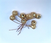 10 stk. Guld glitter dekorations bær på tråd. Ø ca. 1 cm. Pynt i dekorationer m.m.