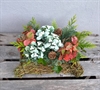 Planteunderlag. Ca. 26 x 18 cm H. Ca. 8 cm. Grøn  / Brun. Leveres uden pynt.