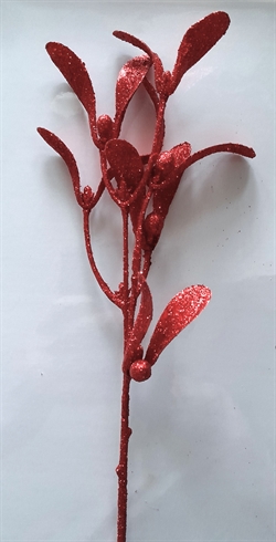 Glitter gren rød H. ca. 34 cm