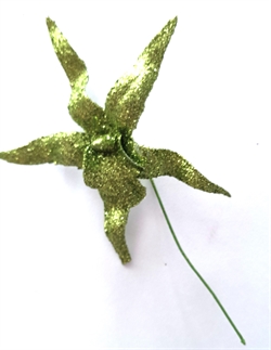 Et stk. Stik pynt Grøn glitter/glimmer. Ø Ca. 8 cm.