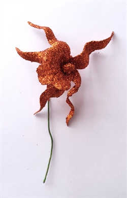 Et stk. Stik pynt Kobber glitter/glimmer. Ø Ca. 8 cm.