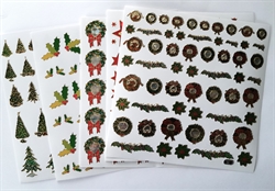 Stickers / klistermærker. 5 ark med mange jule / vinter motiver.