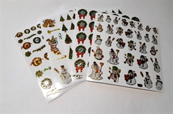 Stickers / klistermærker. 5 ark med mange jule / vinter motiver.
