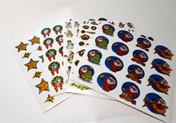  Stickers / klistermærker. 5 ark med mange jule / vinter motiver.