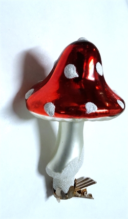 Svamp. Glas med klips. H ca.10 cm.