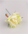 Kunstig let creme farvet dekorations rose på tråd. Ø på rosen ca. 10 cm.
