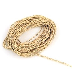 5 meter guld kordel bånd / snor B. 2 mm.