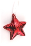 Rød glasstjerne. Ø ca. 8 cm.