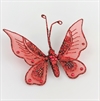 Flot rød sommerfugl Vingefang ca. 8 cm. Med klips på bagsiden.