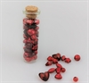 Mix. dekorations perler Ca.10  g. Er i mixede varianter sendes ass. Røde. Ca. 0,5 - 1,2 cm 