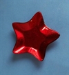 Et stk. lille rødt glas dekorations fad. Ø ca. 12 cm.
