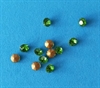 10 - 12 stk. Grøn facet glas sten. M.C. Chaton. SS 16. Spids bagside. ca. 4 mm.