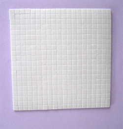 3D Puder hvide  5x5 mm. Et ark af 1,5 mm. På et ark er der 400 stk.