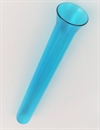 2 stk. Blå reagensglas Ø 2 cm. Længde ca. 19 cm. Med krave og rund bund.