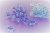 12 stk. Lys blå, små dekorations bamser. Akryl. Transp. ca. 2,5 cm.
