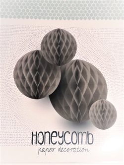 Honeycomb. Ball paber 40 cm. Farven grå. Du får et stk. på 40 cm.