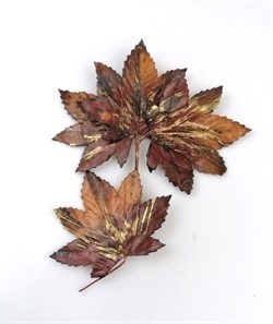 6 stk. Brune spættede dekorations blade. 8,5 x 11 cm.