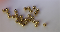 Perler ca. Ø 1 cm. Guldfarvede dekorations  plastperler.