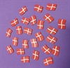 24 stk. Små træ flag (det Danske flag) ca. 2 cm x 1,5 cm.