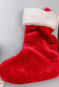  Julesok til ophængning.  Blød sok. Ca. H 44 cm. Rød hvid.