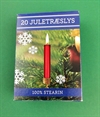 20 stk. Røde juletræslys. 100 % ren stearin. L ca. 11 cm.