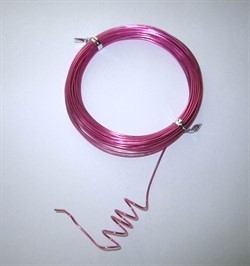 10 Meter Pink 1mm. Aluminium. Bonzaitråd. Meget let at arbejde med.